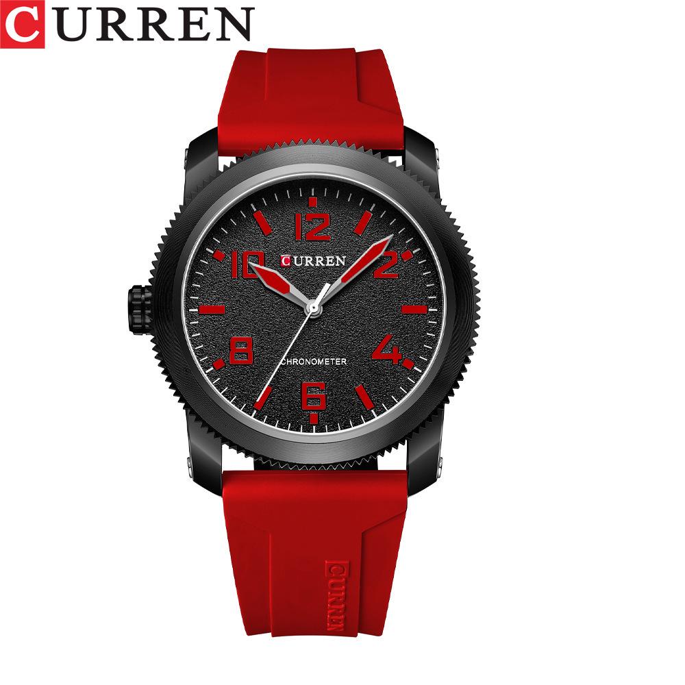 Curren 8454 Men s Quartz Watch with Rubber Strap - Fashionable Casual Sports Model