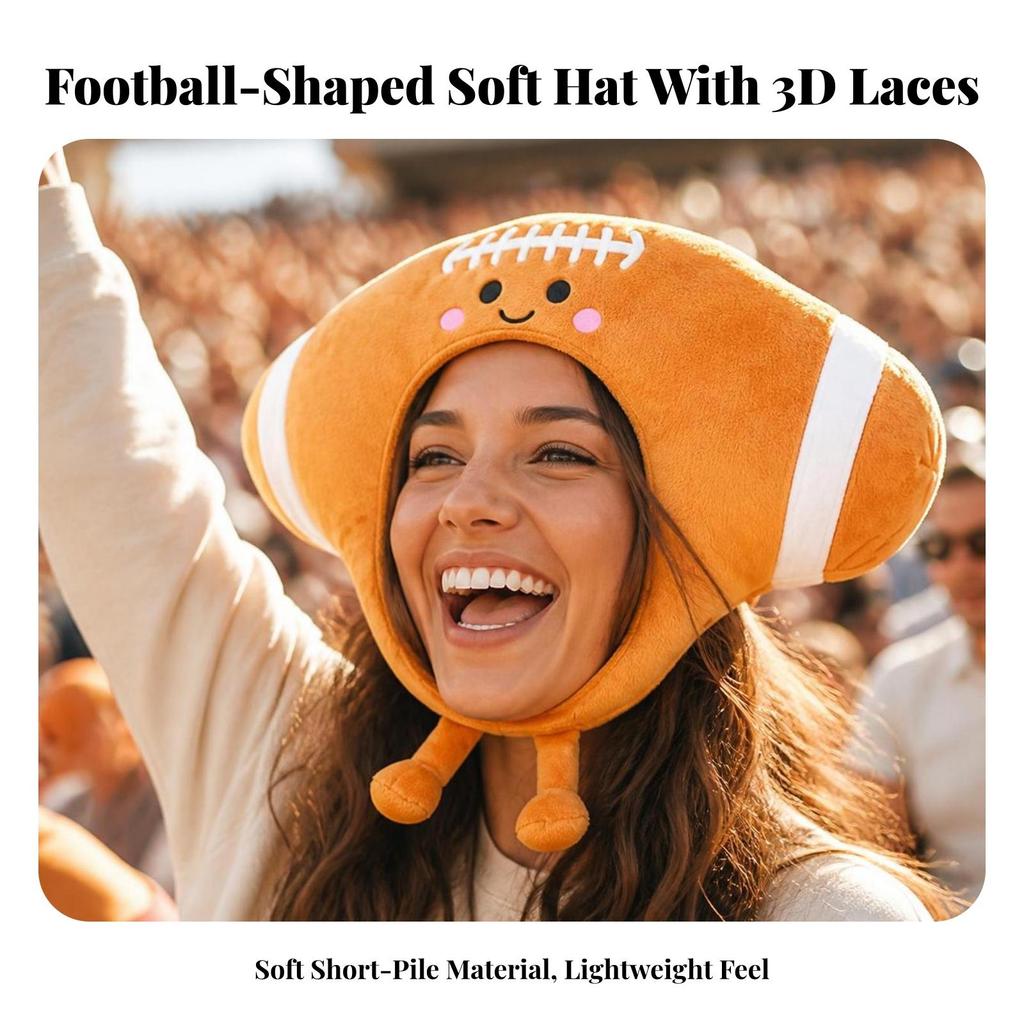 Soft Football Hat Lightweight Headgear Athletic for Sports Fans, Party Goers