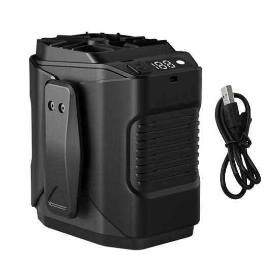 Rechargeable Waist Fan with LED Flashlight Portable Waist Clip Fan with Hanging Rope 100 Gear High Air Volume Cooling Fan for Outdoor Camping Jobsite