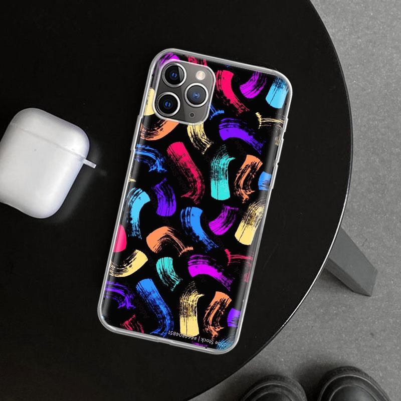 Simple Pattern Graffiti Phone Case Cover for iPhone 11 12 13 Mini 14 15 Plus 16 Pro Max 17 Air 7 8 + SE Art Customized Fundas 11