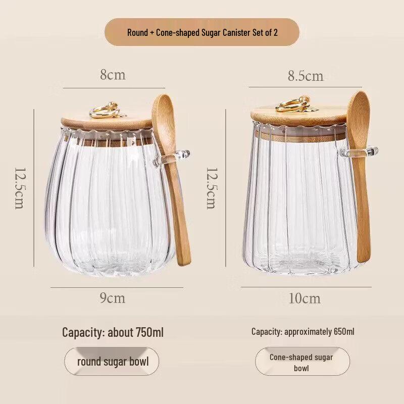 Sealed Food-Grade Glass Sugar Jar