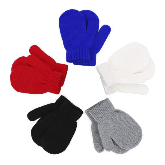 1 Pair Children Winter Gloves Soft Comfortable To Wear Good-looking Wide Application Lightweight Windproof Acrylic Full Finger Knit Gloves for Outdoor