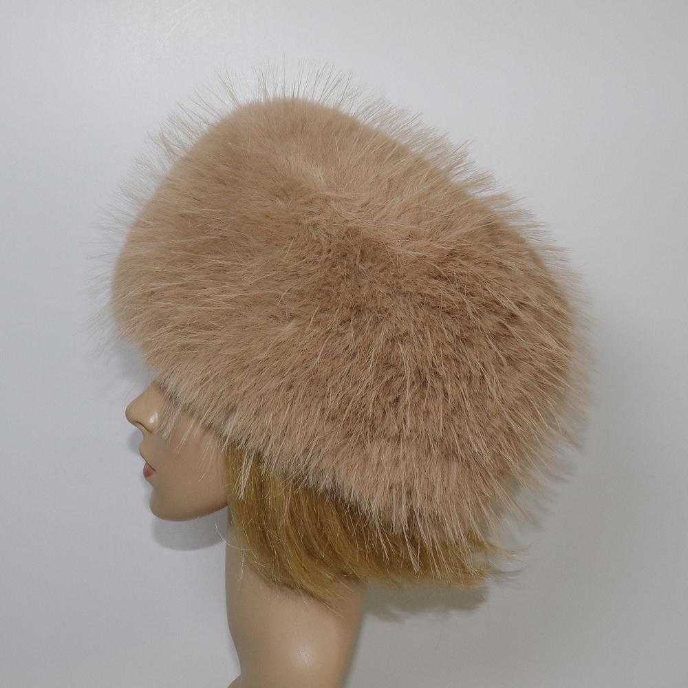 New Winter Outdoor Keep Warm Faux Fox Fur Beanies Hat Women Warm Fluffy Popular Female Round Cap Fashion Faux Raccoon Fur Hats