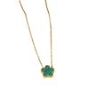 18K Gold Five-Petal Mother-of-Pearl Pendant Necklace for Women