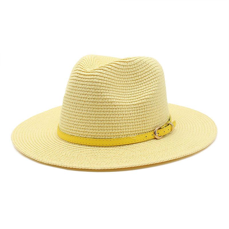 New Grass Green Fashionable Casual Versatile Top Hat for Beach Travel Sun Protection Sun Hat