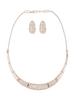Rose Gold Cubic Zirconia Party Bling Necklace & Earring Set For Women