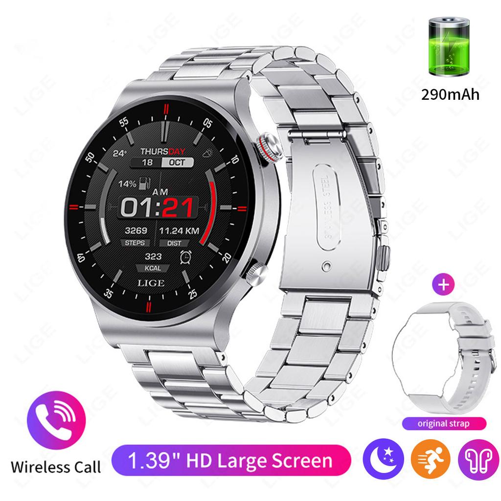 Outdoor Sport Smart Watch Men 1.85 inch AMOLED Screen Health Detection Waterproof Bluetooth Call Smartwatch For Android OS