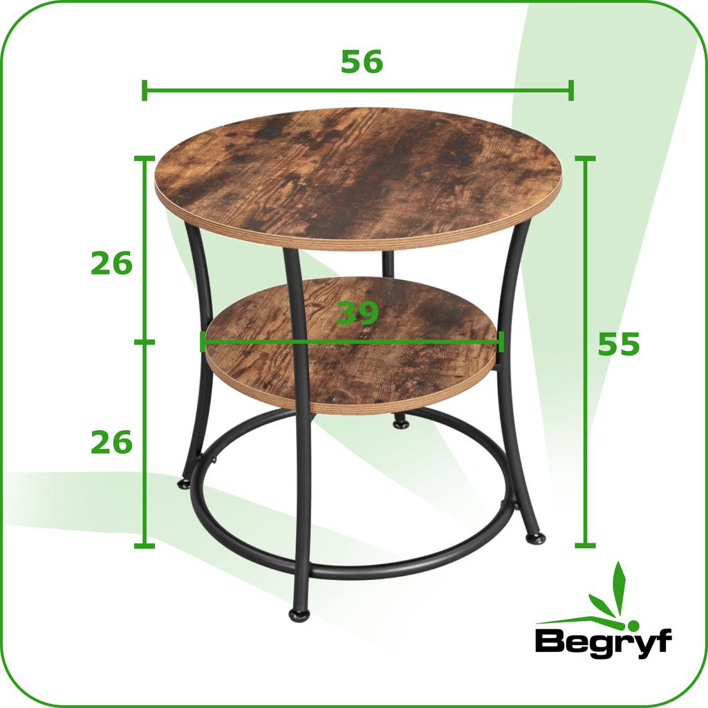 Dark Brown Small Round Coffee Table Begryf 56X56X55