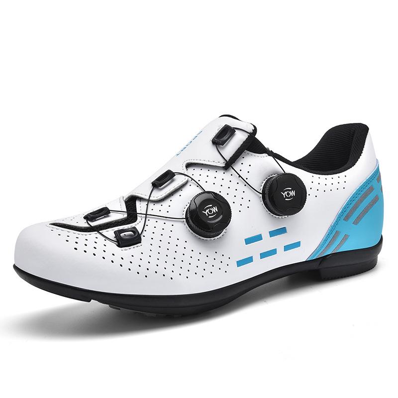 T2021 Cycling Shoes: Versatile Men's and Women's Bicycle Footwear with Rotary Buckle, Lock and Lockless Options, Durable Leather Surface