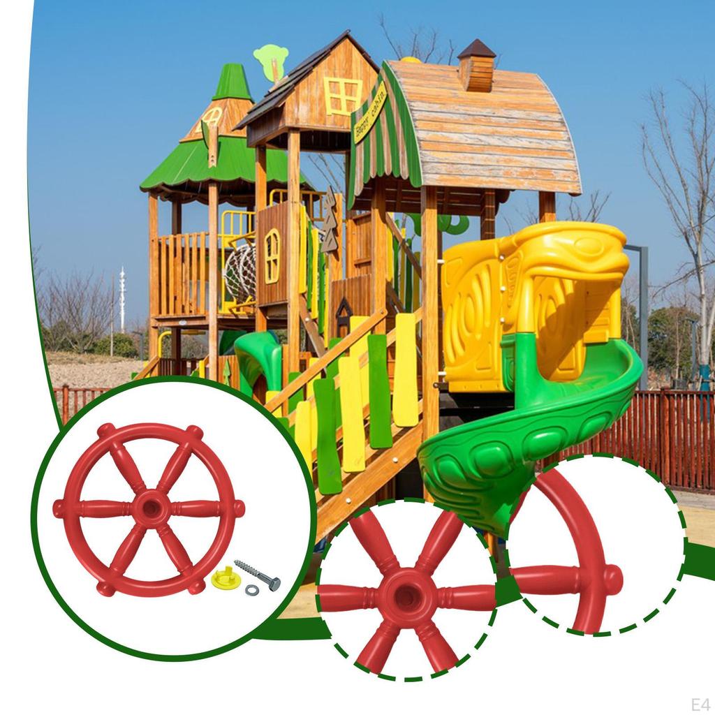 Pirate Ship Wheel Toy Gym Steering Playground Accessories for Tree House Play Outdoor