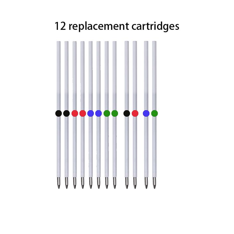 Caneta Esferográfica Multifuncional 4 em 1 0,7mm Conjunto Colorido Retrátil Escrita Suave Refis de 4 Cores Ideal Para Uso no Escritório