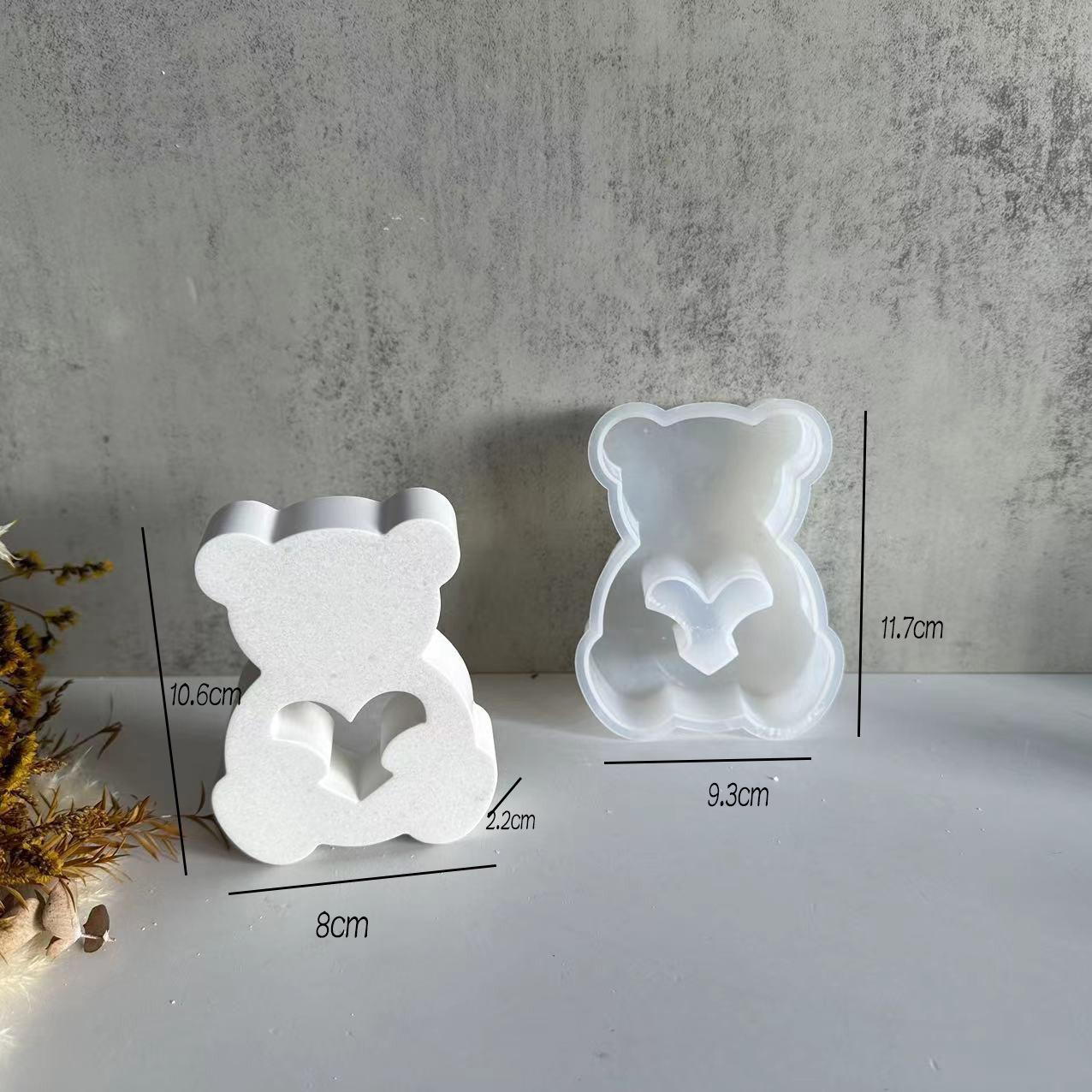 

Teddy Bear Mold Silicone Drip Glue Mold Aromatherapy Holder White Silicone Mold For Aroma Therapy Home Decor Gift Item