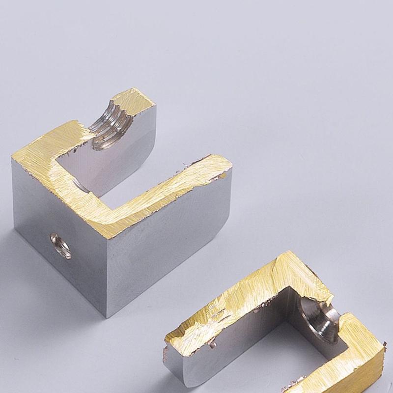 2pcs Adjustable Glass Shelf Clamps Sturdy Copper Holders For Wine Cabinet Shelves Secure Antislip Design