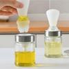 GIZMAC 2-in-1 Glass Oil Bottle, Soy Sauce Bottle, Vinegar Bottle, Oil Dispenser, Silicone Brush Head, Graduated Oil Pot, 135ml/150ml, Transparent, Dus