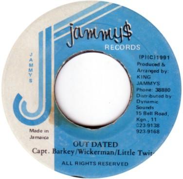 

7inch Record CAPTAIN BARKEY WICKERMAN LITTLE Out Dated NONE Jammys Records 1991 Jamaica Reggae Ska Dub Used