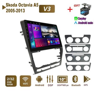 Android Car Radio Stereo For Skoda Octavia A5 2005-2013 GPS Navigation 2DIN 4 Core Multimedia Player Carplay Autoradio 2+32GB