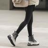 Cool Women's High-tops, Autumn and Winter Platform Shoes, Fleece Boots, Women's PU Leather Shoes, Snow Boots