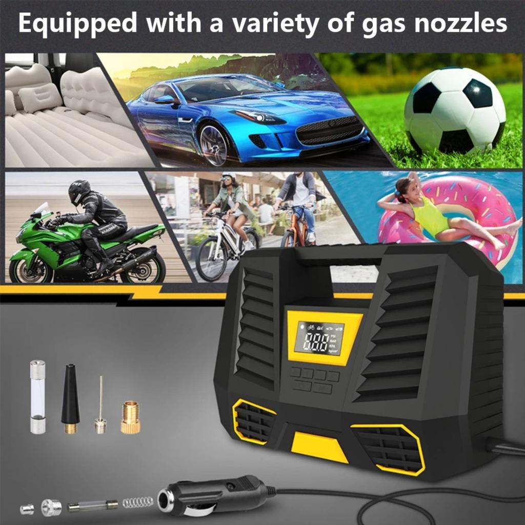 150PSI Digital Display Car Tire Inflator Pump Portable Car Air Compressor 12V Electric Inflator LED Light for Motorcycle Bicycle