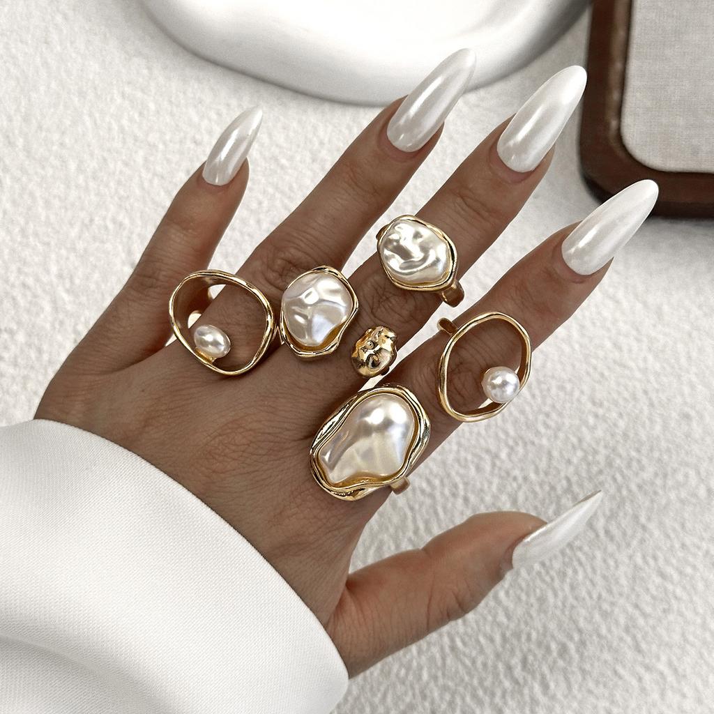 5-10 Pcs/Set Fashion Gold Color Irregular Geometric Open Rings For Women Men Vintage Punk Metal Knuckle Joint Ring Party Jewelry