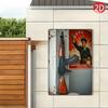 1PC 2D Flat  True Man's Toys  8*12inch Metal Sign Retro AK47 Rifle with Soviet Poster Wall Art