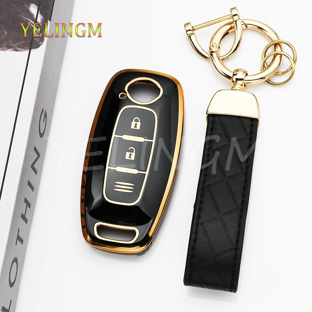 3 Buttons Soft Tpu Car Key Case For Nissan Rouge Kicks Pathfinder J12 Ariya Altima Rogue Qashqai Bluebird Sylphy Keychain Shell