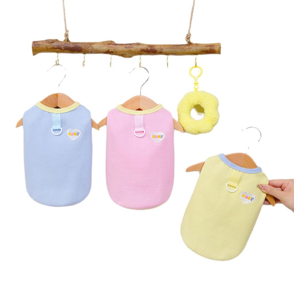 Dog Clothes, Spring and Summer Traction Pet Cat Thin Love Vest