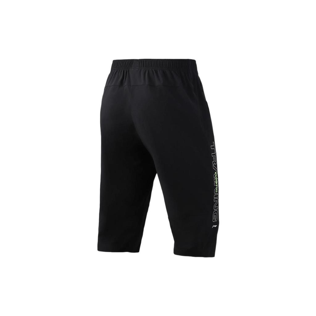 Li Ning Training Series Quick-Dry Cool Seven-Point Sports Pants Men bottoms Black AKQR063-1