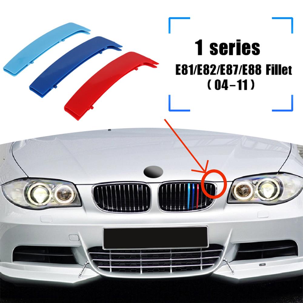 3 st ABS Trefärgade Racinggaller Ljusslingor Dekorationsklämmor För BMW 1-serie E81 E82 E87 E88 2004-2011 M Power Exteriör Tillbehör