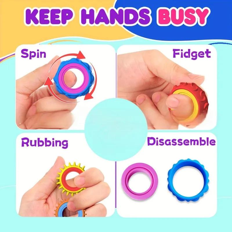 New Fidget Toys Children's Silicone Sensory Ring Silicone Decompression Toy Sensory Ring
