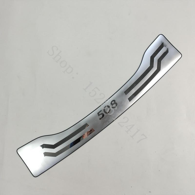 For Peugeot 508 2011 2012 2013 2014~ Stainless Car Rear Bumper Protector Sill Trunk Tread Plate Trim Car Accessories
