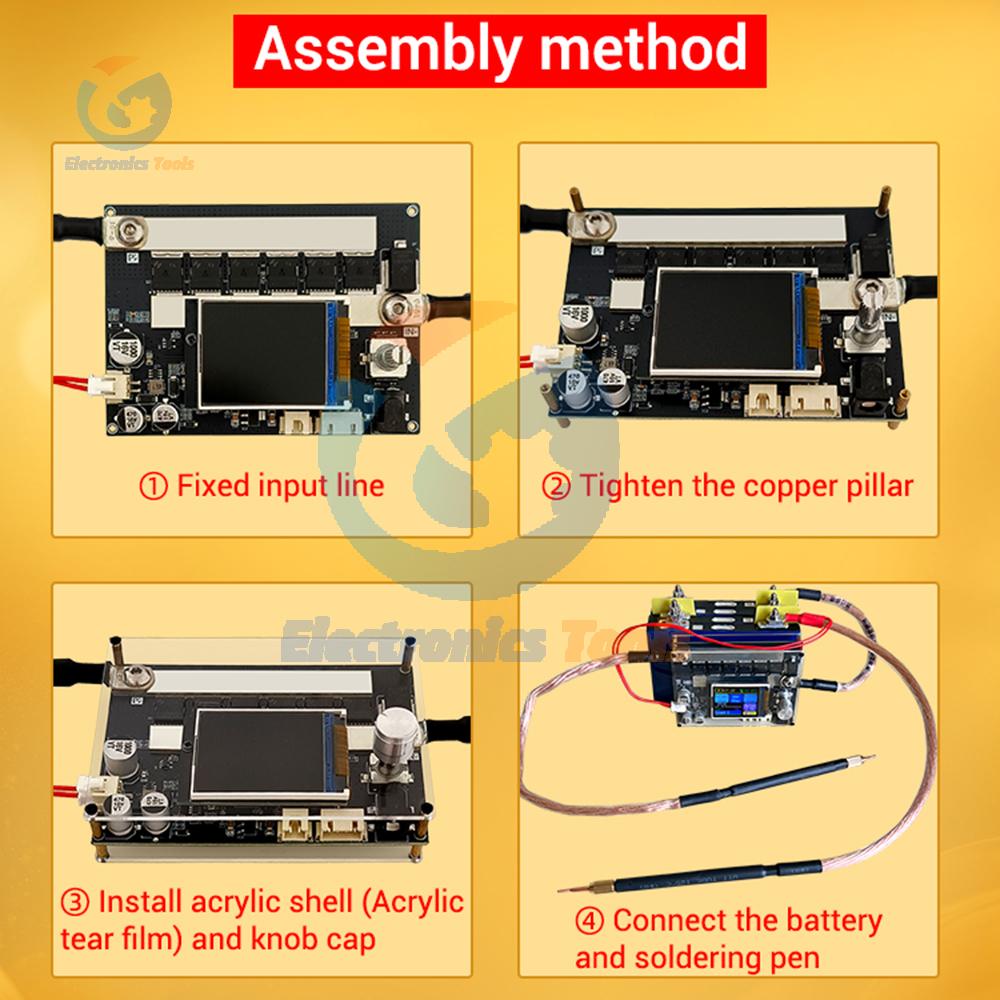 ZK-XW2 Tragbares Punktschweißgerät Dual-Impuls-Upgrade 3000A Punktschweißmaschine DIY 18650 Lithium-Batterie Nickelstahl Kupferblech