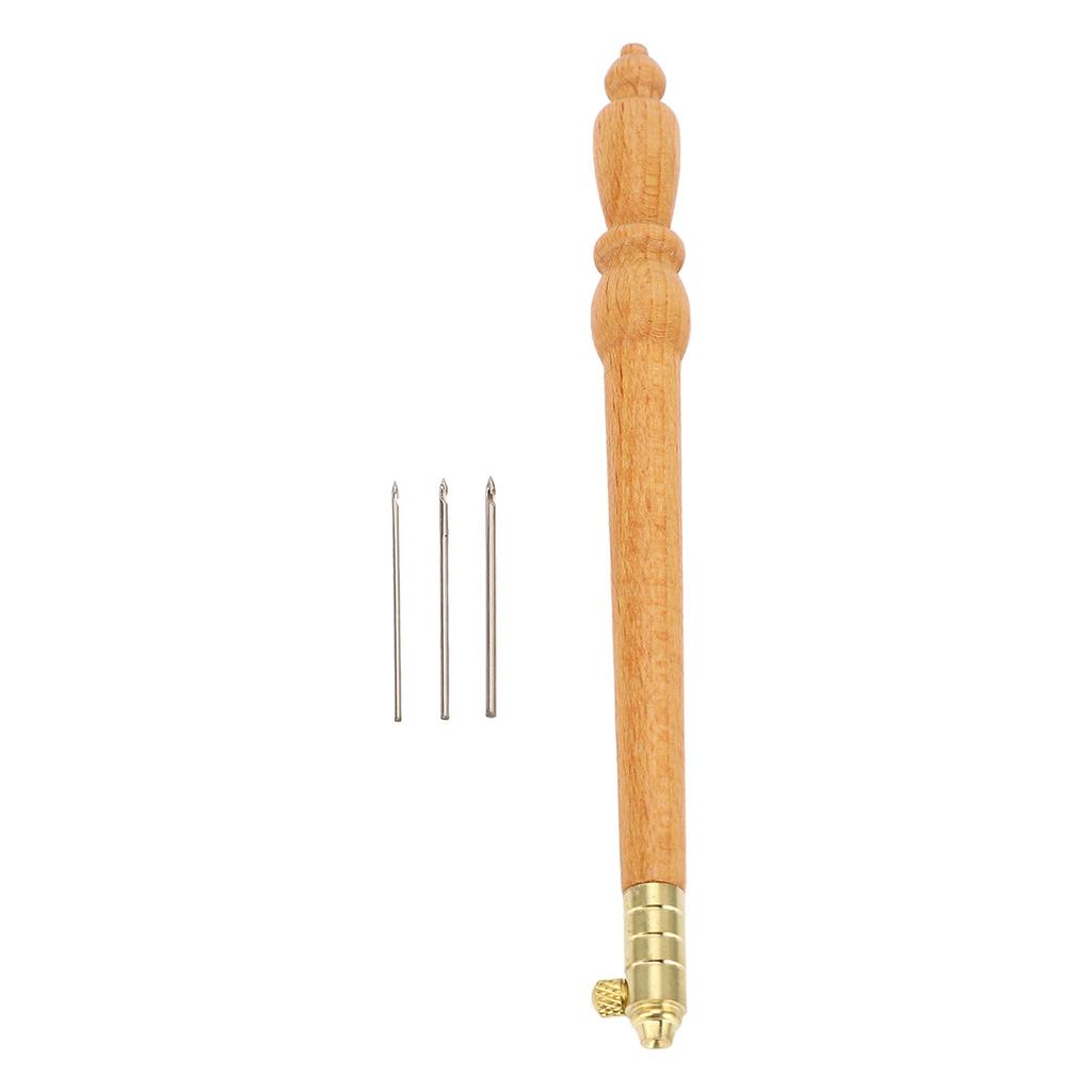 Embroidery Crochet Hook Wooden Non Slip Tambour Hook with 0.8 1 1.2mm Needles for Sewing Beading