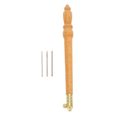 Stickerei Häkelnadel Holz Rutschfest Tambournadel mit 0,8 1 1,2 mm Nadeln zum Nähen Perlenarbeiten