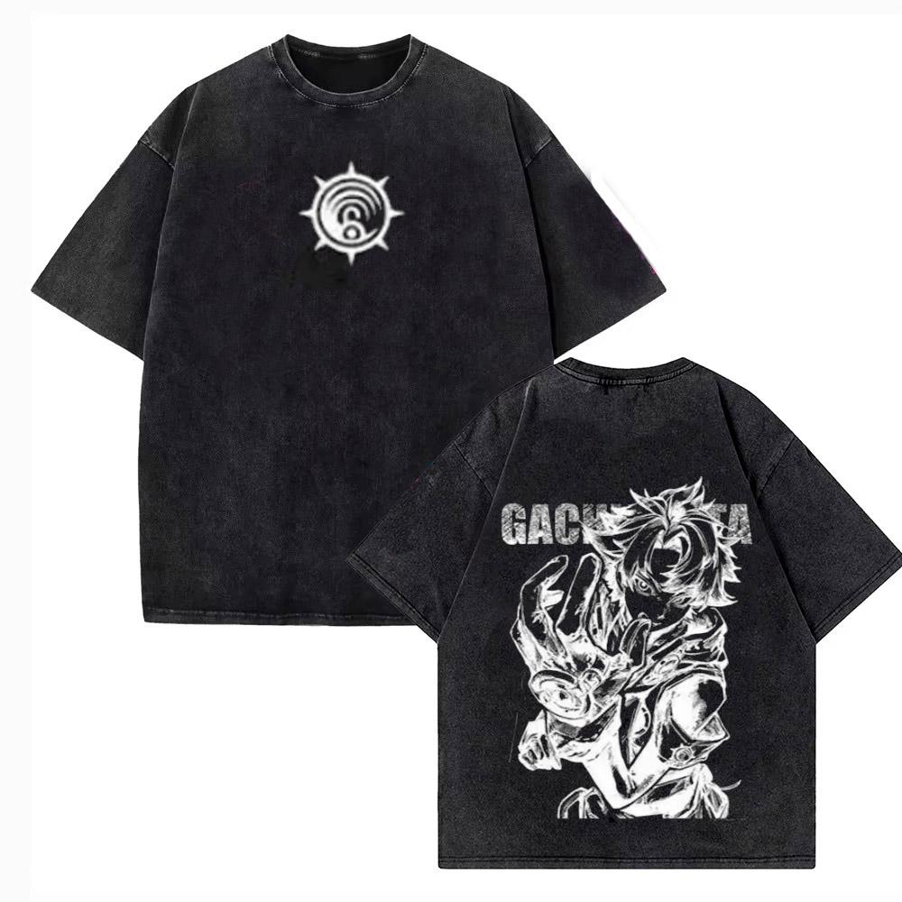

Vintage Anime Washed Shirt Gachiakuta T-Shirt Gift Graphic Print T-Shirt T-shirt High Quality Cotton Casual Unisex Tees S