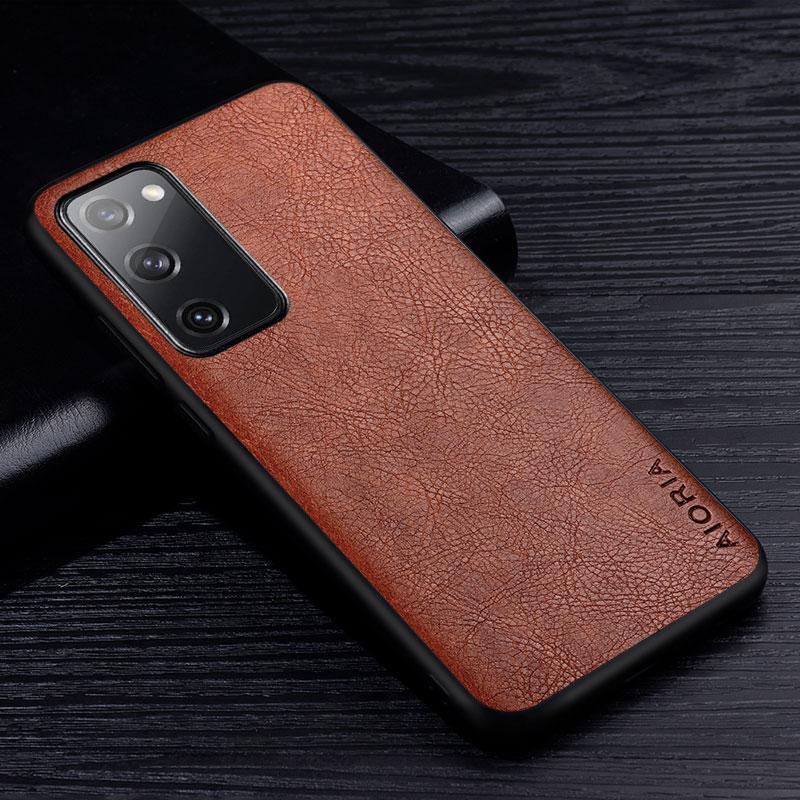 Leather Case for Samsung Galaxy S21 S20 Plus Ultra FE 5G Luxury Retro Litchi Pattern Soft Cover for Samsung S22 S20 S21 FE Case
