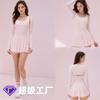 Womens Sleeveless U-Neck Tennis Top With Anti-Slide Pleated Skirt UV Protection Lightweight Athletic Set