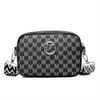 Retro M Pattern Design Female Crossbody Bag, Stylish Ladies Shoulder Bag, Wide Strap Phone Coin Purse for Women Work Party Date