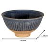 Tatara Rice Bowl, Navy Blue, Shaved, Mino Ware, Microwave and Dishwasher Safe, Large, Ohira, Tableware, Suitable for Home or Cafe Use, 020528