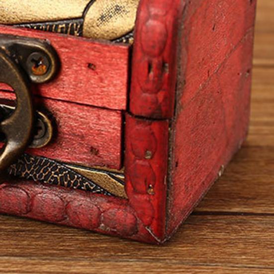 Scatola di Legno Stile Vintage Floreale Artigianato Tocco di Vecchio Ricordo Contenitore per Gioielli Scatola del Tesoro in Legno per Collezione