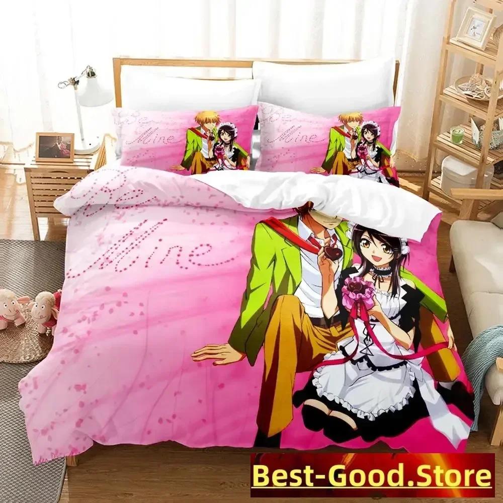 Kawai New Kaichou Wa Maid-sama Beding Set Printed Bed Linen Set With Pilowcase Bed Soft Duvet Cover Soft Single Double Quen King-Sized Dimensionsd