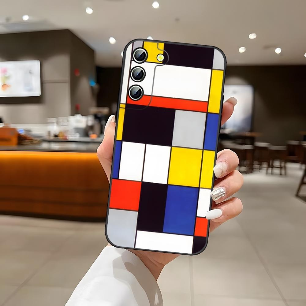 M-Mondrians Phone Case For S25 Samsung S26 S24 Ultra S22 S23 S20 Fe S21 Plus A54 A34 A16 A53 Back Cover