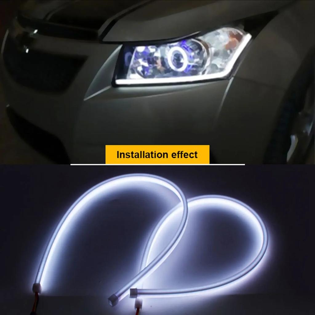 Symphony DRL Car LED Daytime Running Light APP Control Flexible RGB Flowing Turn Signal Strip Headlight Decorative Lamp 12V 24V