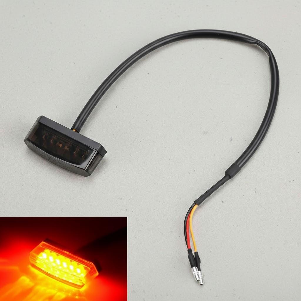 Motorcycle Universal LED Tail Light License Plate Stop Rear Blinker Number Plate Light Decorative Signal чёрный
