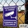 2D Flat Aluminum Sign 8x12 Sign "MONITOREO 24 HORAS" Durable Outdoor Aluminum Sign for Business And Parking Regulations
