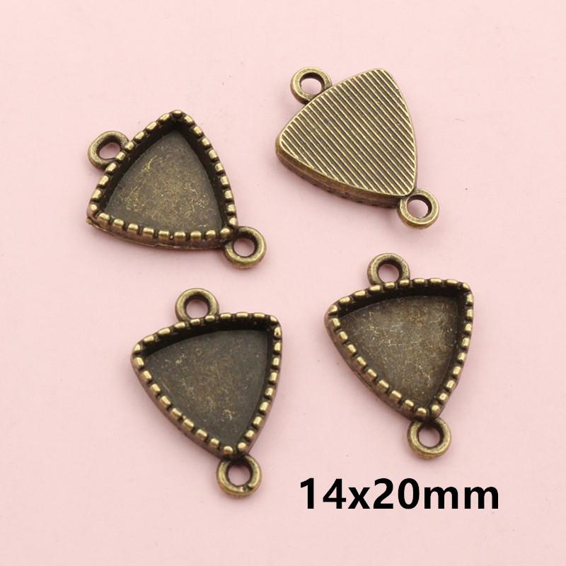 

10pcs Double Loops Connector Pendant Cabochons Blank Base Settings Tray Heart Sqaure Rectangle Oval DIY Jewelry Findings