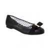 Ferragamo Varina Mesh   Leather Flat Black