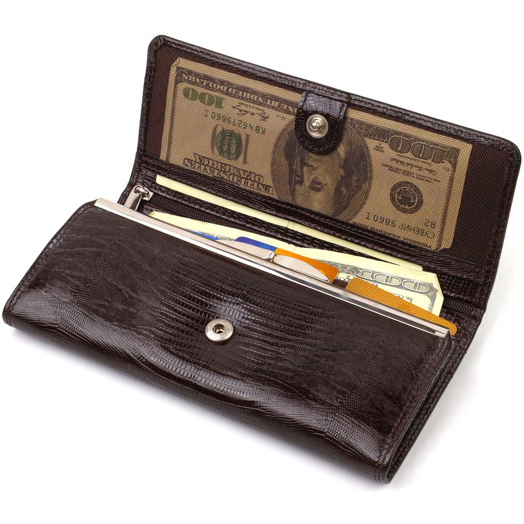 Women's Wallet In Embossed Patent Leather CANPELLINI 21708 Brown