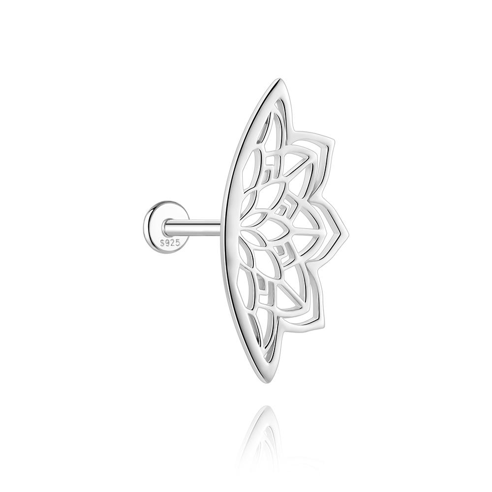 AIDE 925 Silver 1Pc Shiny Geometric Sailboat Hidden Helix Piercing Earring For Women Punk Jewelry Personalities Fashion