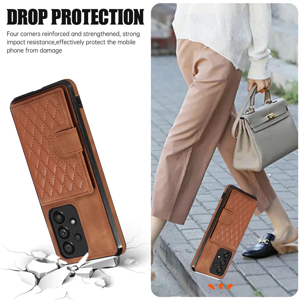 Für Samsung Galaxy M32 5G/A32 5G Hülle Ständer TPU+PU Leder Kartenhalter Handyhülle