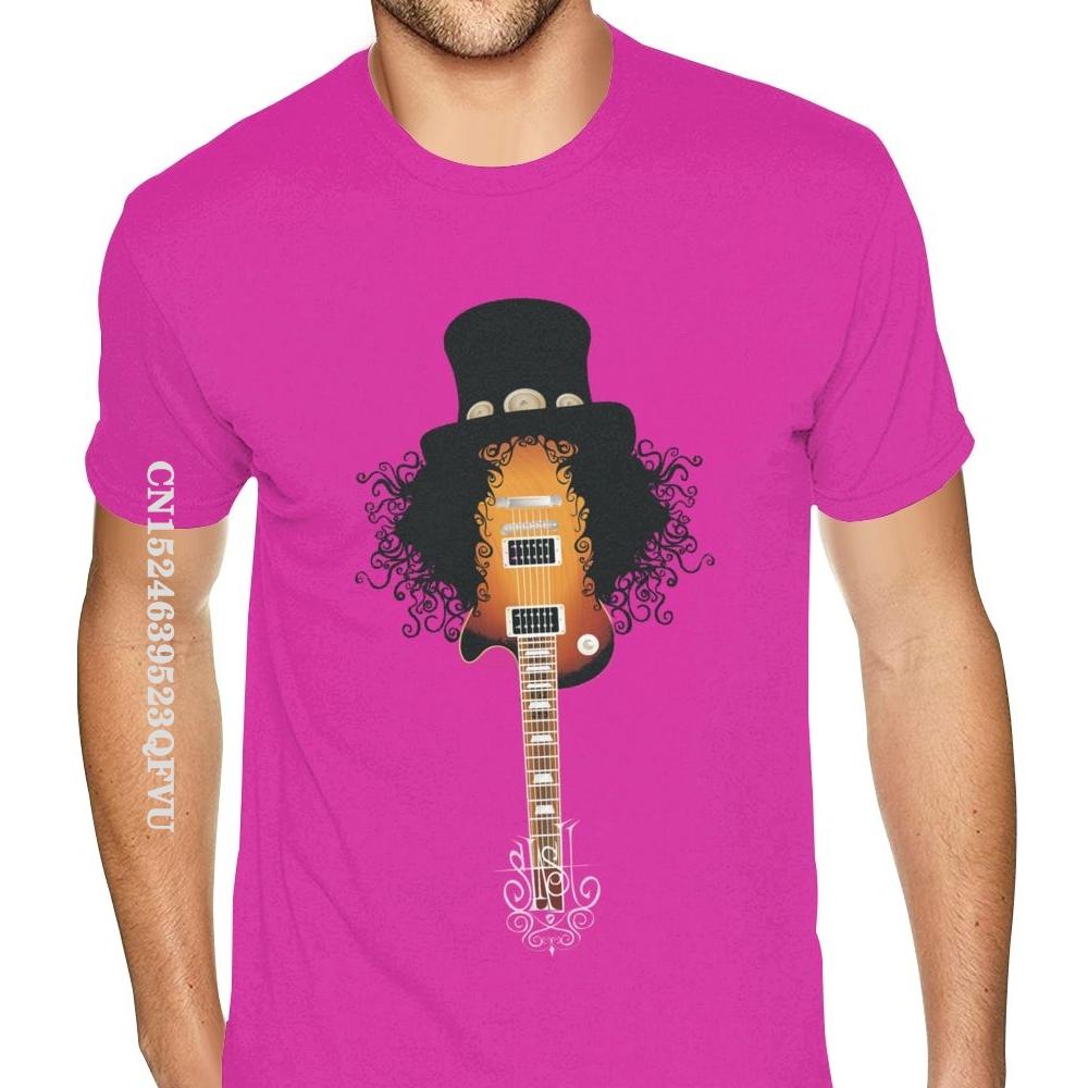 Funny Slash Guitar Rock Band Gun N Roses T-Shirt Men Male Family Tee Shirts Casual Cotton Men Tops & Tees Casual Cute T Shirts